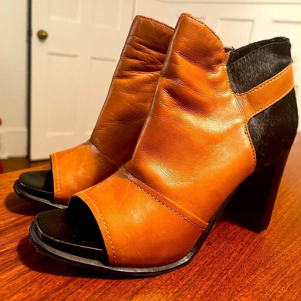 M4d3 Drive Bootie Peep Toe Size 9.5 Made In Brazil